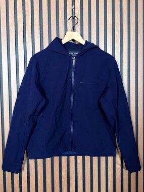 Outdoor Voices Sweater Small Womens Blue Full Zip Hoodie Nylon Stretch Zipper Po